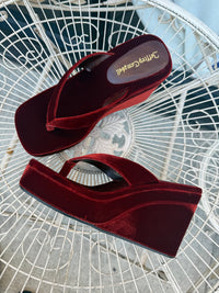 HEY-BABE Jeffrey Campbell Wedge Sandal Rust Velvet _hover