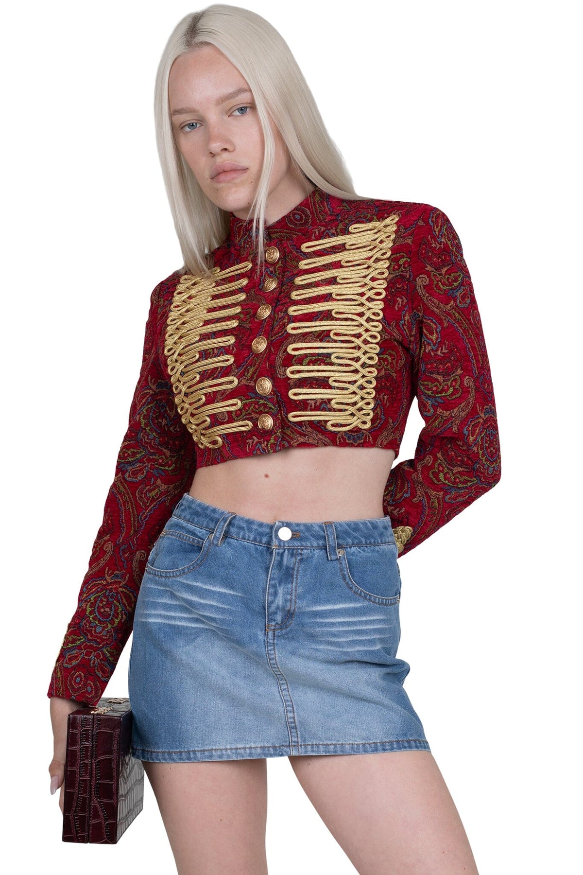 HEY-NOW Jeffrey Campbell Skirt Blue Washed Denim 