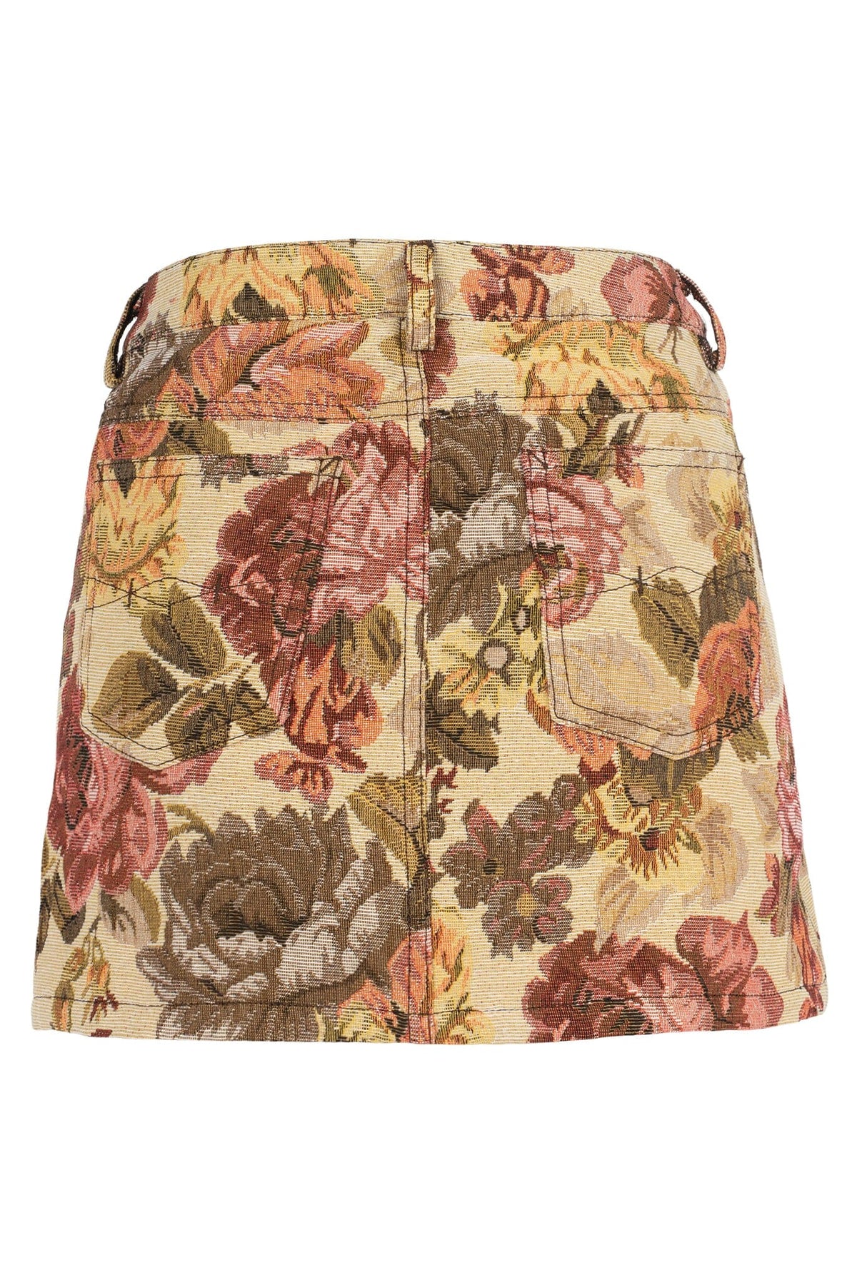 HEY-NOW-T Jeffrey Campbell Skirt Beige Floral Tapestry _hover