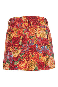 HEY-NOW-T Jeffrey Campbell Skirt  Red Floral Tapestry _hover
