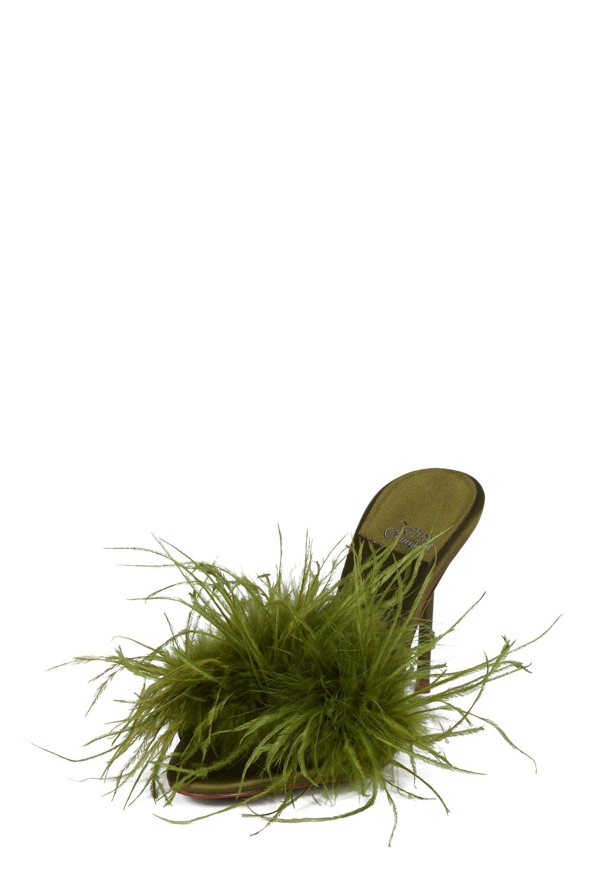 HEY-YA Heeled Mule Green Satin Combo 
