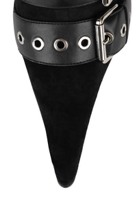 HIVER Jeffrey Campbell Knee-High Boot Black Suede Natural