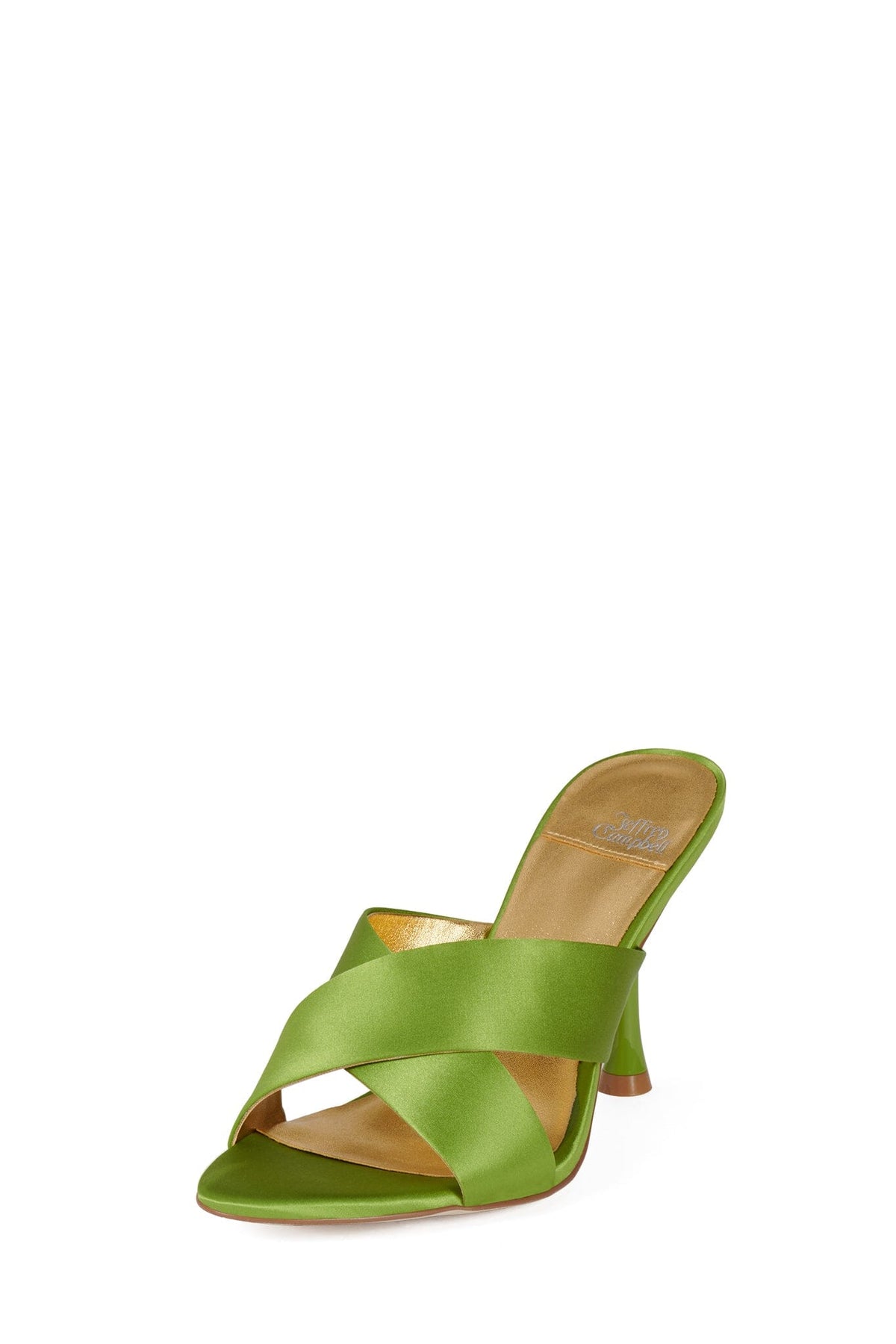 ILLUSTRIA Heeled Sandal Green Satin _hover