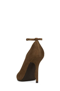INHERIT Jeffrey Campbell Heeled Sandal Camel Suede Clear