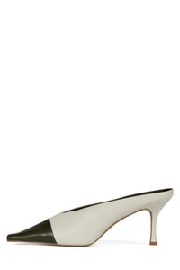INVESTOR Jeffrey Campbell Heeled Sandal Dark Khaki Ivory Combo