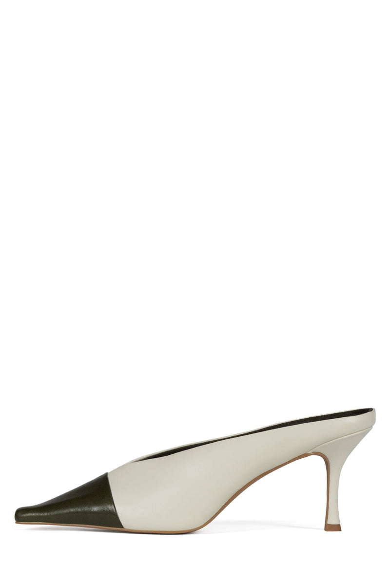 INVESTOR Jeffrey Campbell Heeled Sandal Dark Khaki Ivory Combo