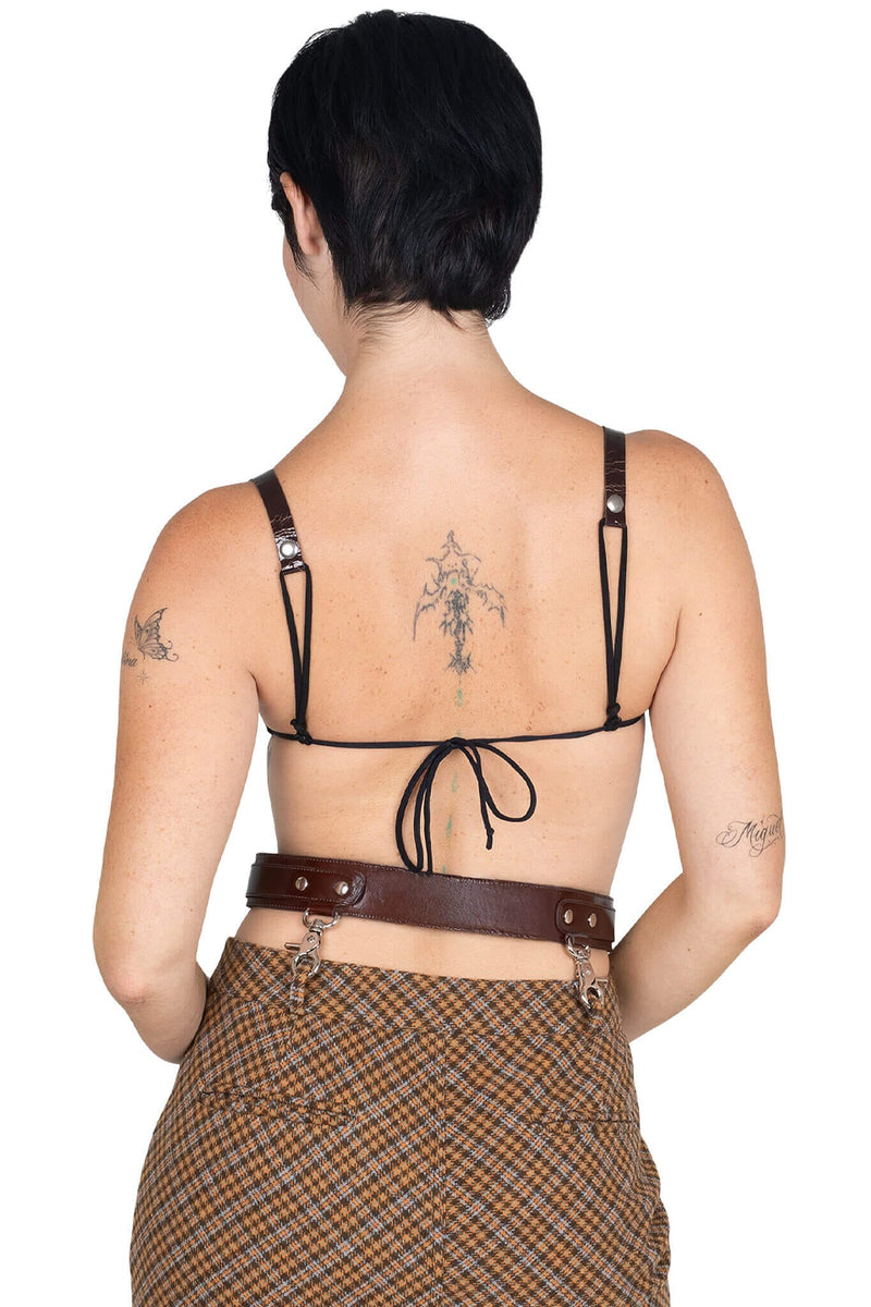 JUNIA TOP Jeffrey Campbell Triangle Bra Top Taupe Brown Combo
_hover