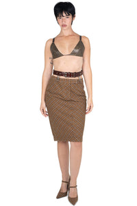 JUNIA TOP Jeffrey Campbell Triangle Bra Top Taupe Brown Combo