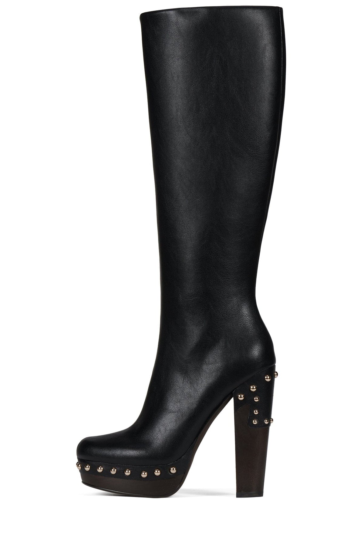 KAMARI Jeffrey Campbell Platform Knee-High Boot Black Gold