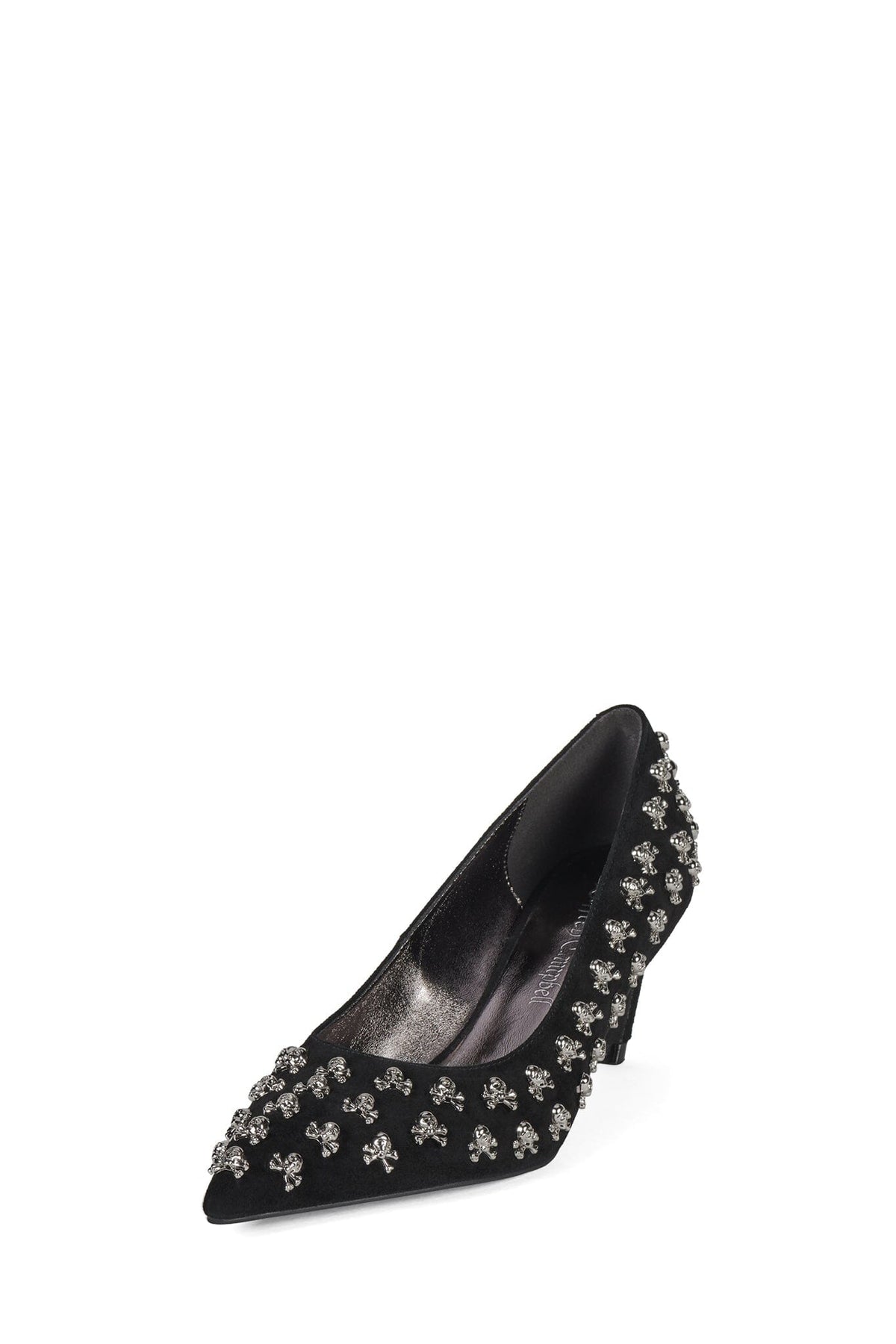 KISS-OFF Heeled Mule Black Suede Pewter _hover