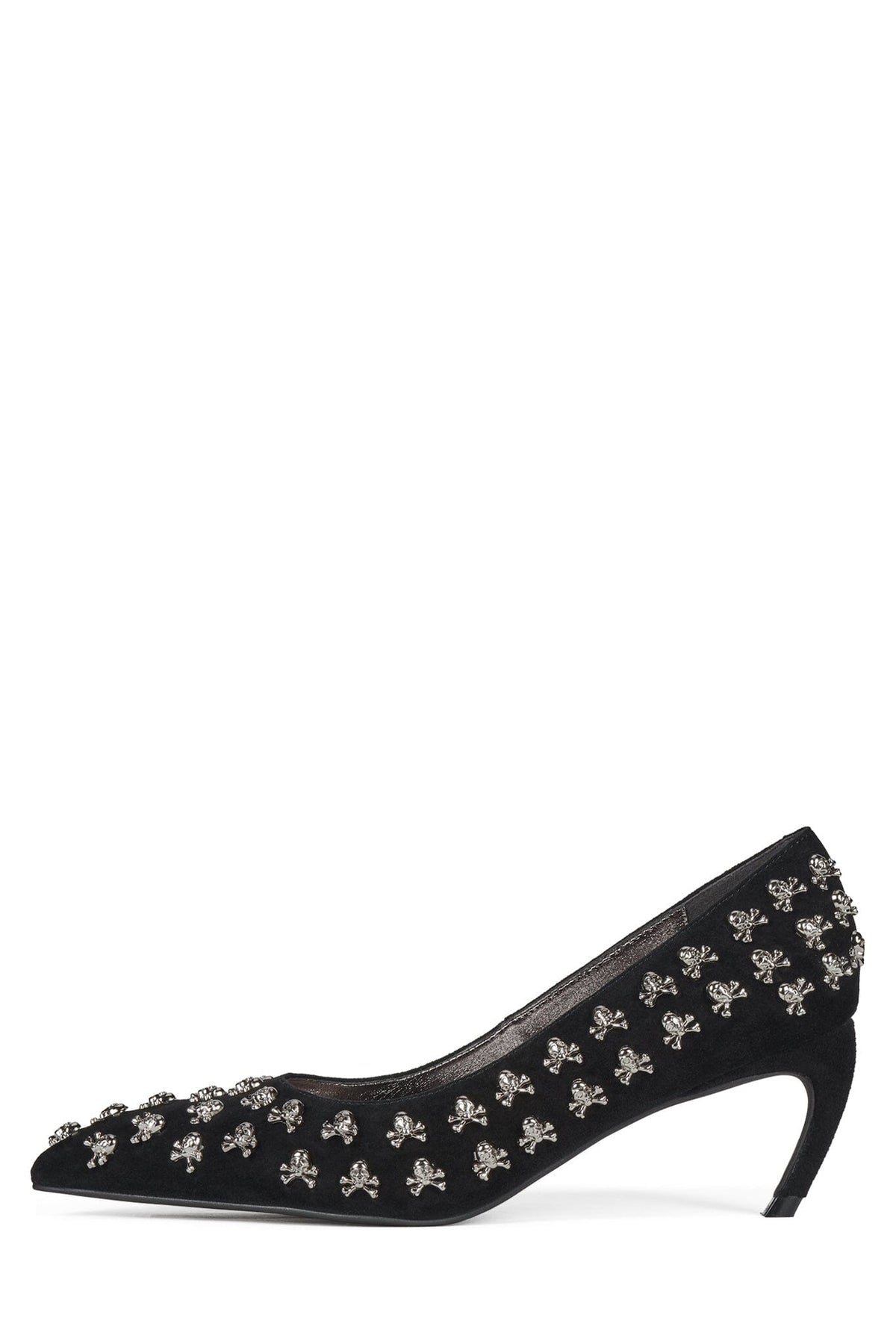KISS-OFF Heeled Mule Black Suede Pewter