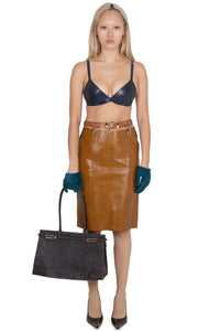 KOMIKO Jeffrey Campbell Bra Top Navy Snake