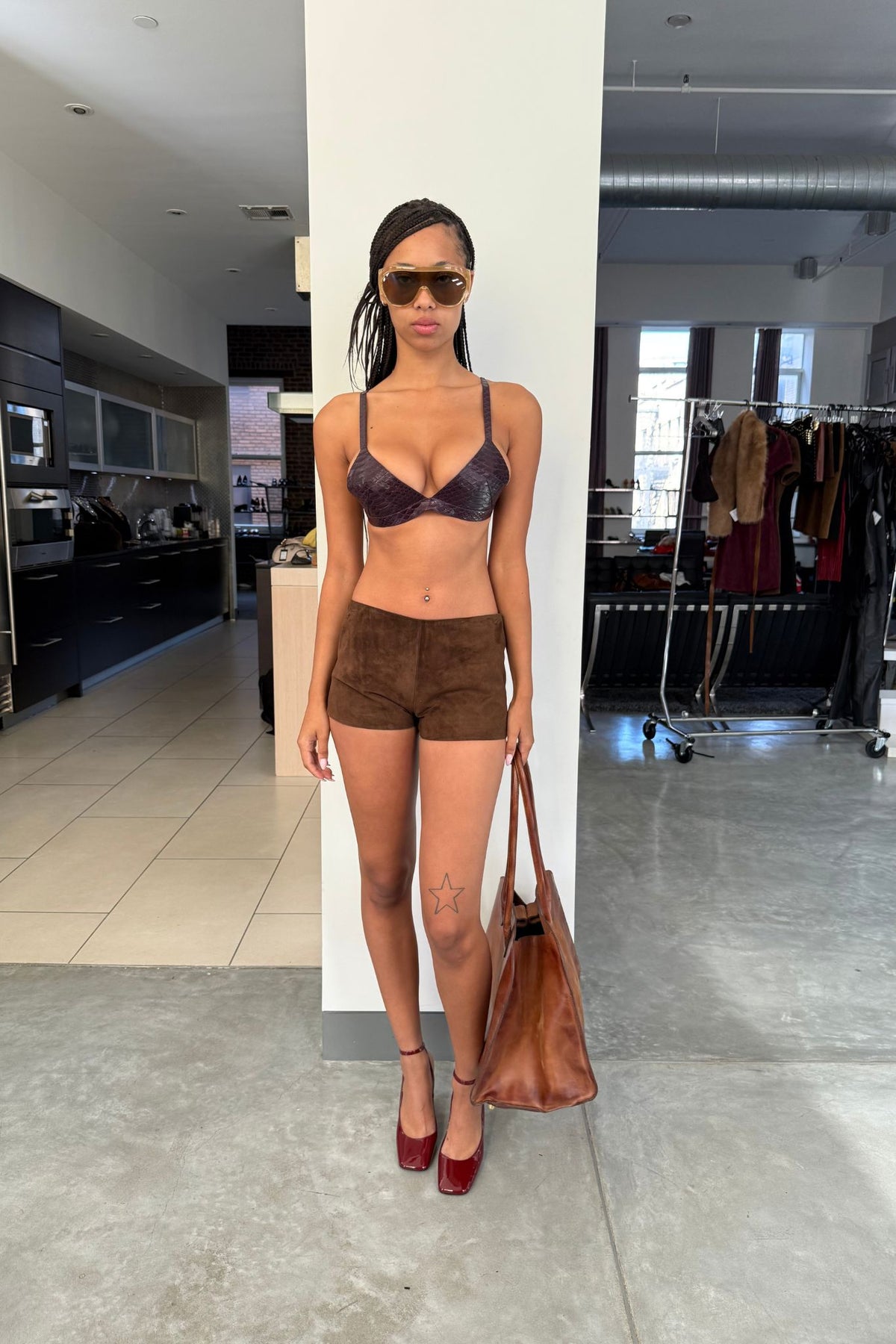 KOMIKO Jeffrey Campbell Bra Top Wine Snake _hover