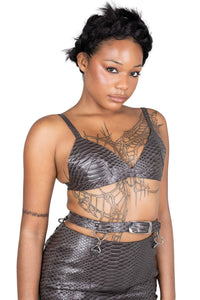 KOMIKO Jeffrey Campbell Bra Top Grey Snake