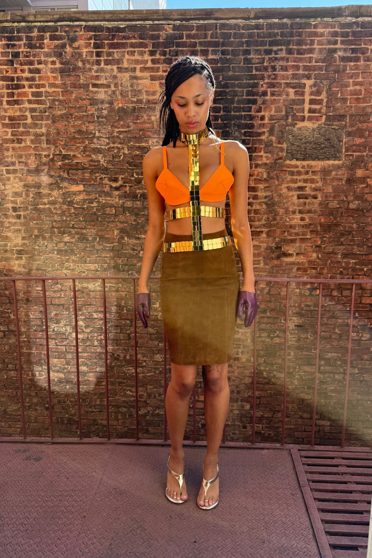 KOMIKO Jeffrey Campbell Top Orange Neon _hover