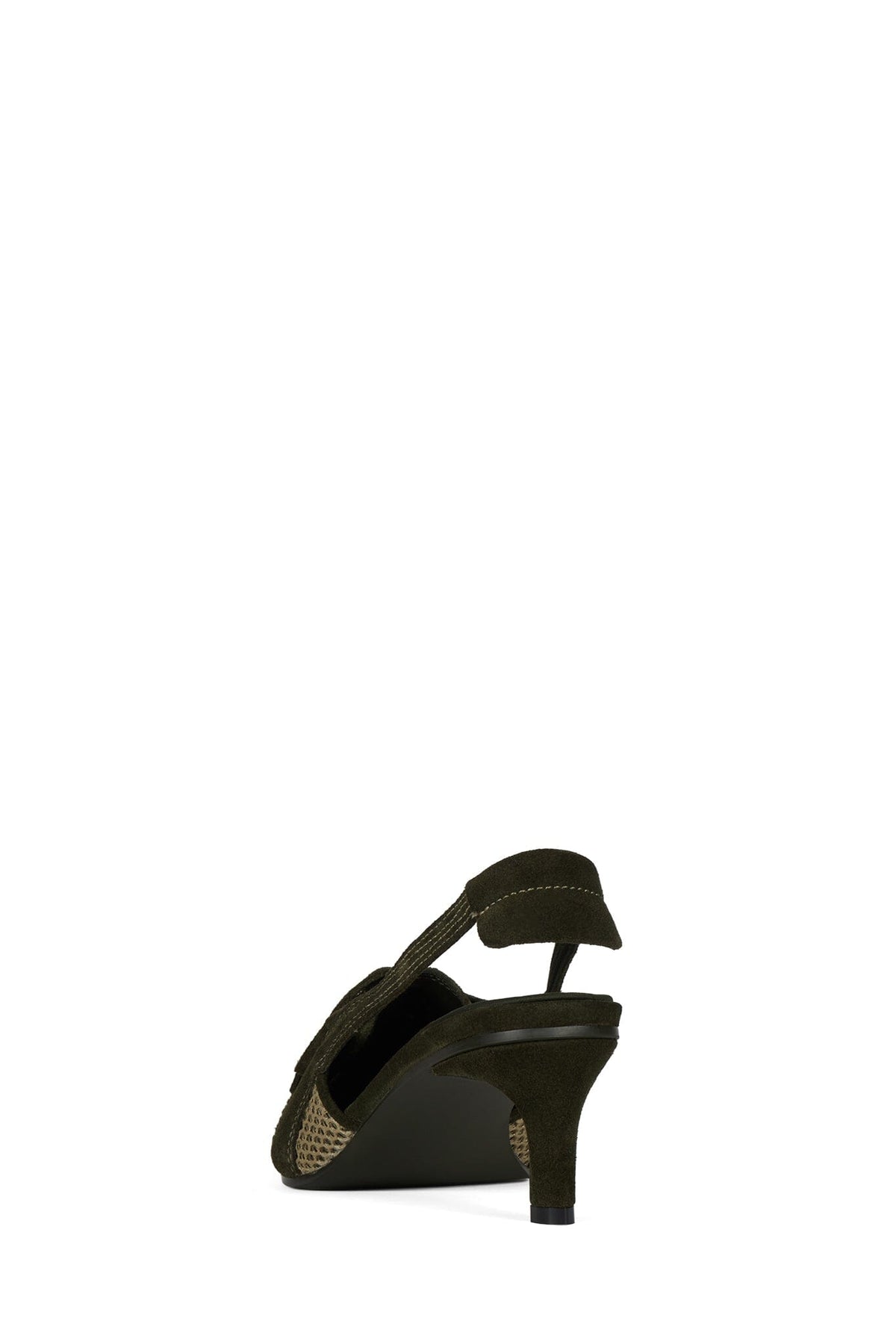 LACES Jeffrey Campbell Heeled Mule Olive Suede Combo