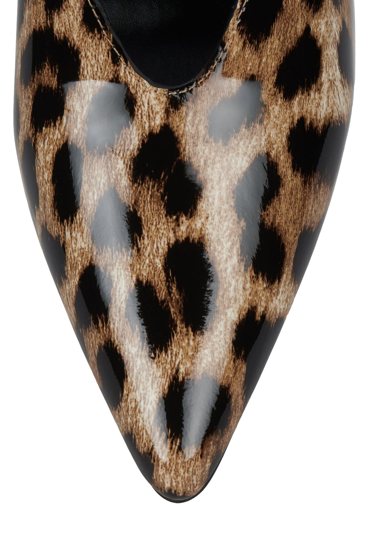 LAUFEY Heeled Mule Tan Leopard Patent