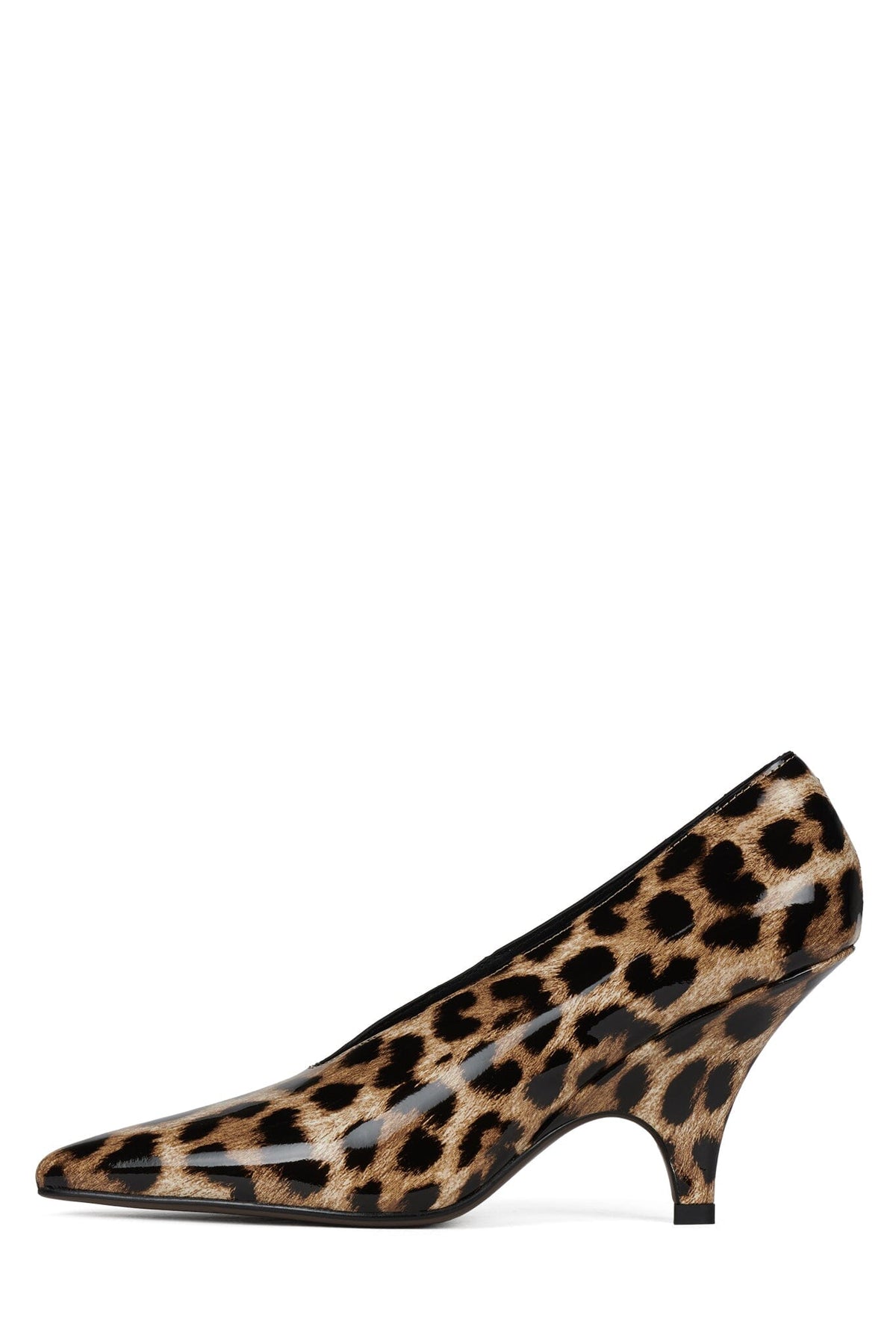 LAUFEY Heeled Mule Tan Leopard Patent