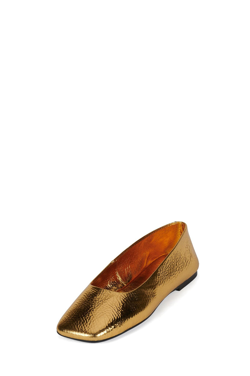 LISTOS Jeffrey Campbell Square-Toe Flat Gold Crinkle
_hover