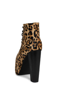 LITA-FUR Jeffrey Campbell Platform Bootie Black Tan Cheetah