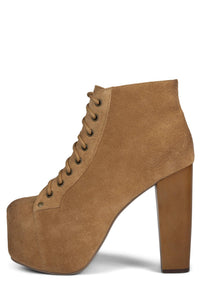 LITA Platform Boot HS Apricot Suede Wood 5 