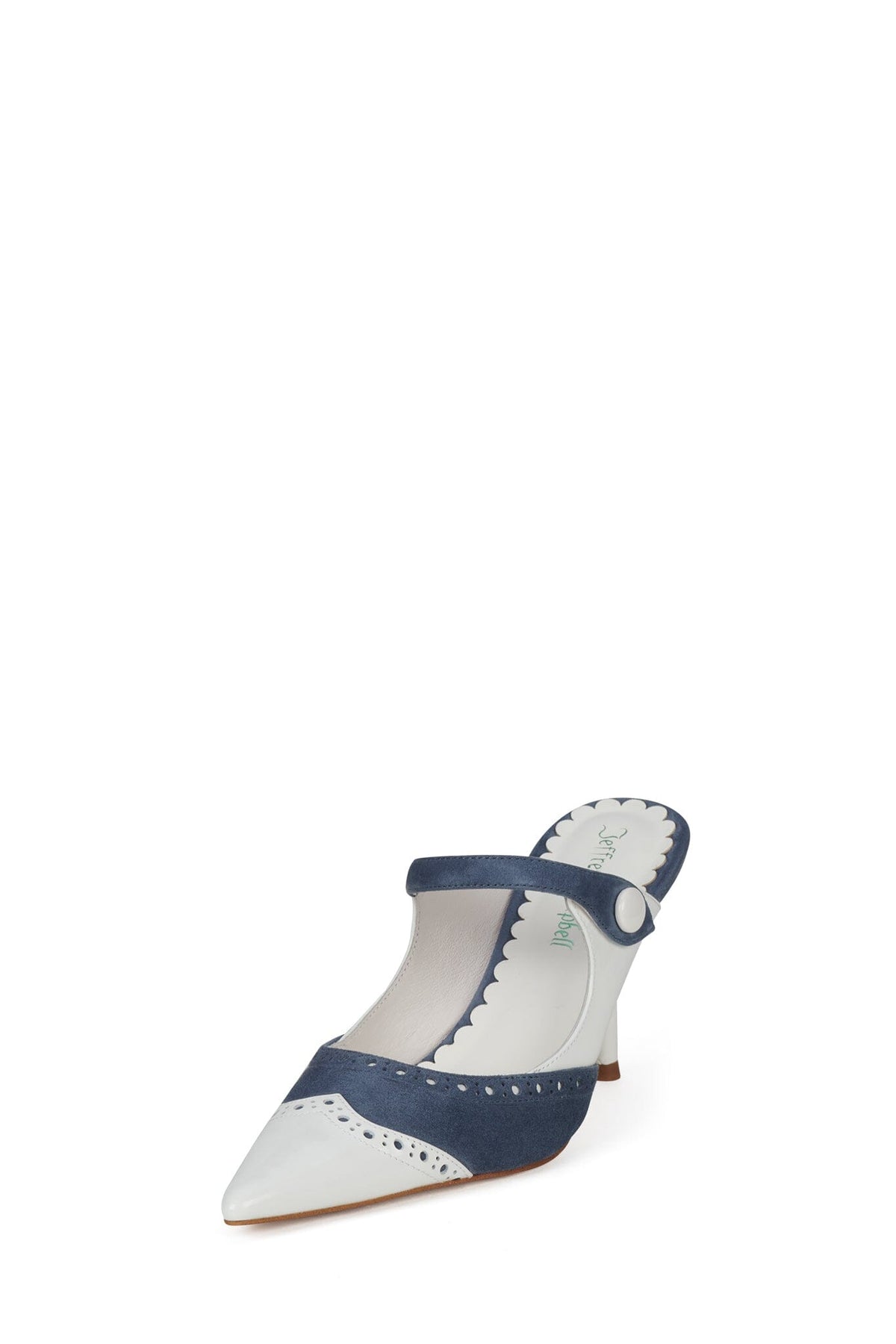LIZABETH Blue Suede White _hover