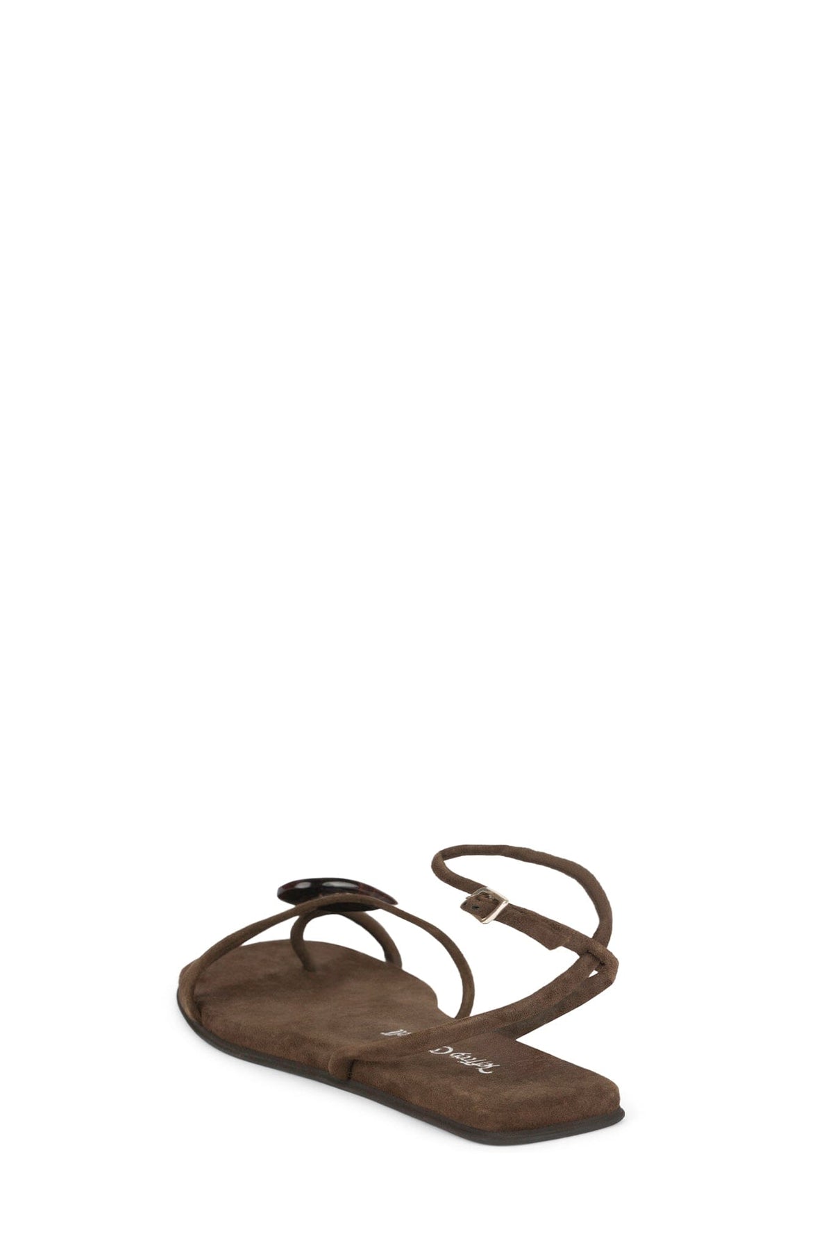 LUNARA Jeffrey Campbell Flat Sandal Brown Suede Combo