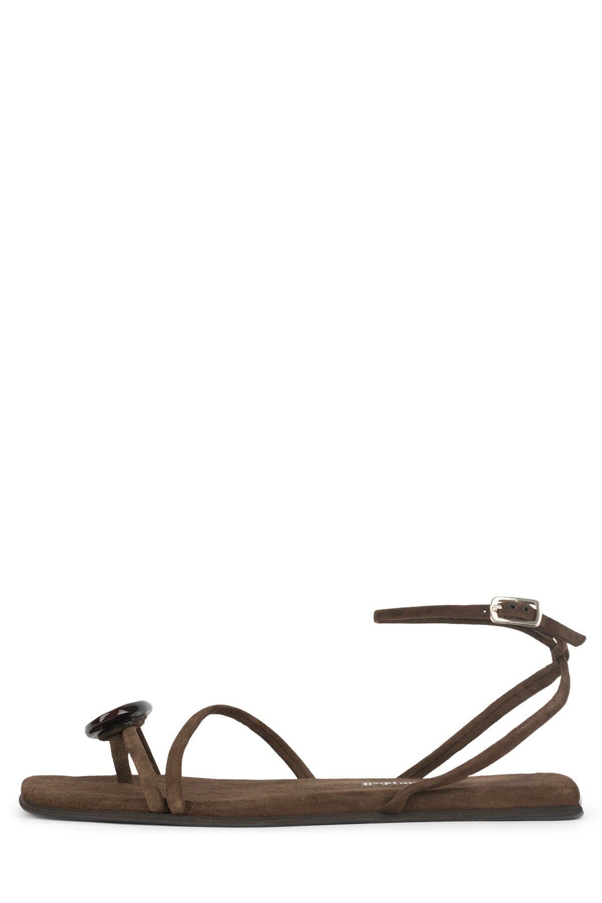 LUNARA Jeffrey Campbell Flat Sandal Brown Suede Combo