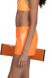 MAISY Jeffrey Campbell Skirt Orange Neon Patent