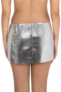 MAISY SKIRT Jeffrey Campbell Mini Skirt Silver Grid