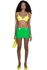 MAISY Jeffrey Campbell Skirt Green Neon Patent  