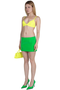 MAISY SKIRT Jeffrey Campbell Mini Skirt Green Neon Patent