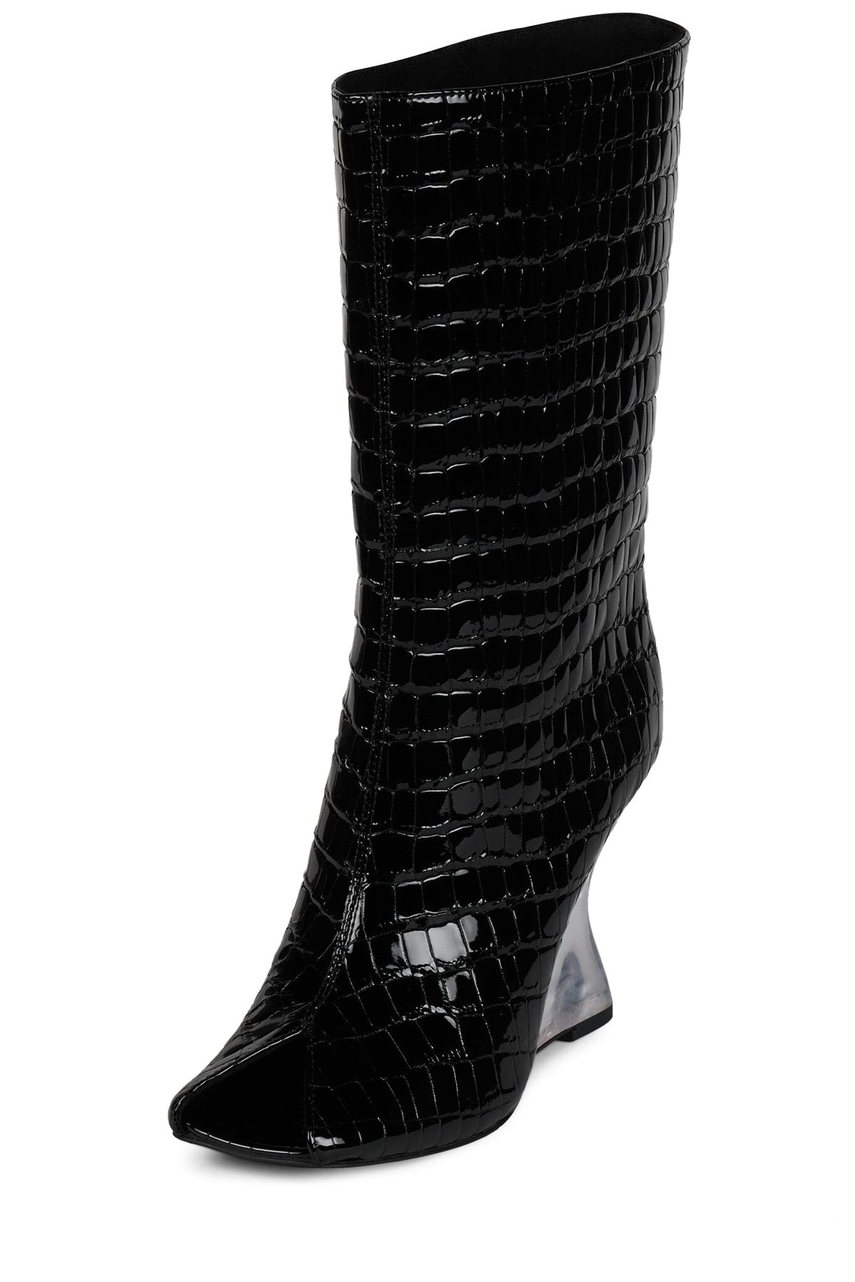 MALINA Jeffrey Campbell Wedge Boot Black Patent Croco
_hover