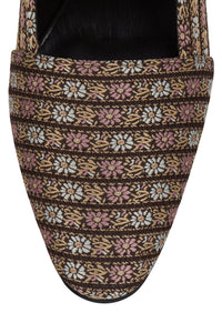 MANTRA Jeffrey Campbell Loafer Pump Brown Floral Brocade