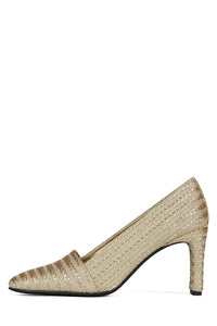 MANTRA Jeffrey Campbell Loafer Pump Gold Brocade