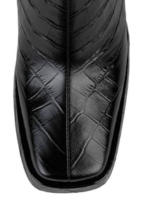 MAXIMAL-3 Jeffrey Campbell Knee-High Boot Black Croco