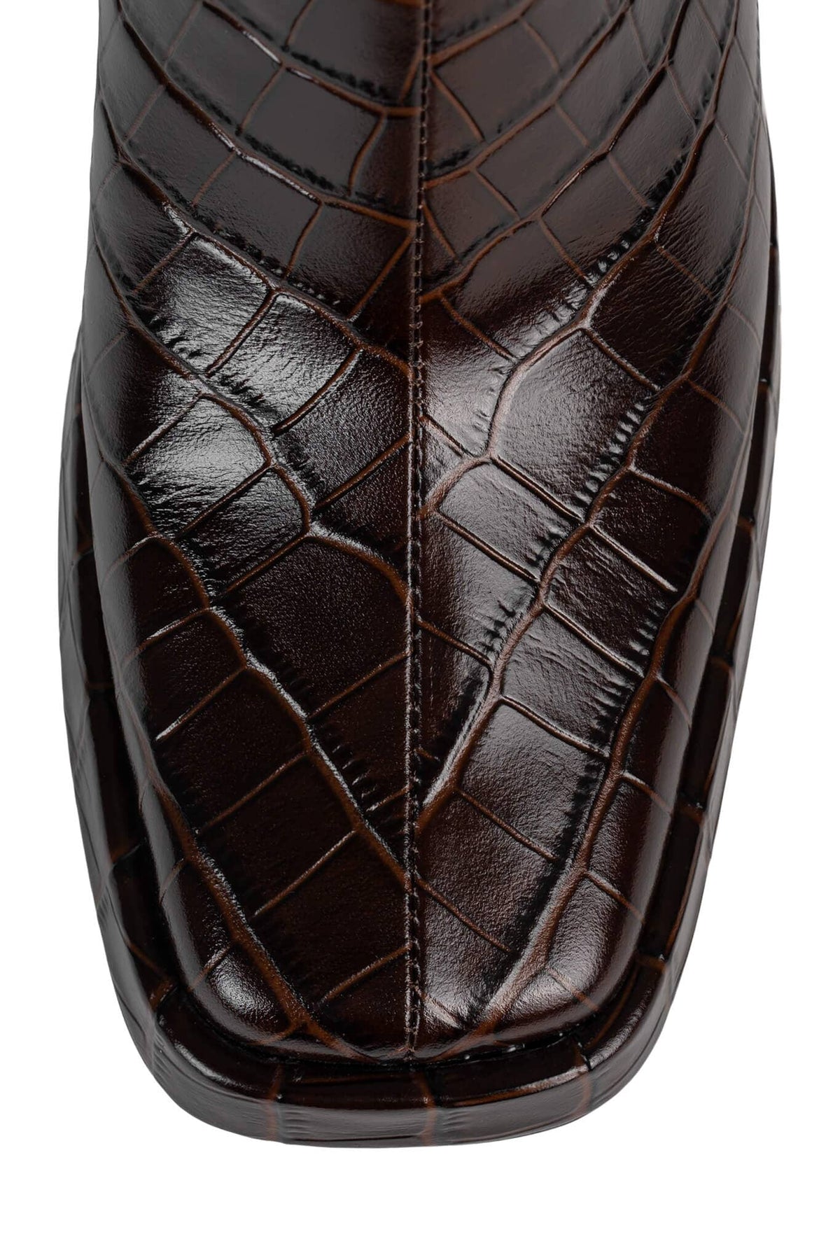 MAXIMAL-3 Jeffrey Campbell Knee-High Boot Brown Croco