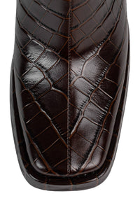 MAXIMAL-3 Jeffrey Campbell Knee-High Boot Brown Croco