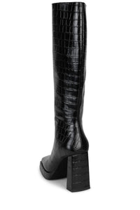 MAXIMAL-3 Jeffrey Campbell Knee-High Boot Black Croco