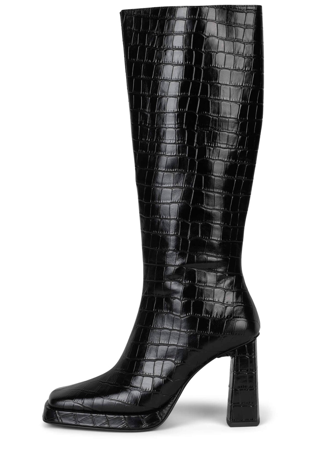 MAXIMAL-3 Jeffrey Campbell Knee-High Boot Black Croco