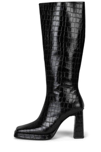 MAXIMAL-3 Jeffrey Campbell Knee-High Boot Black Croco