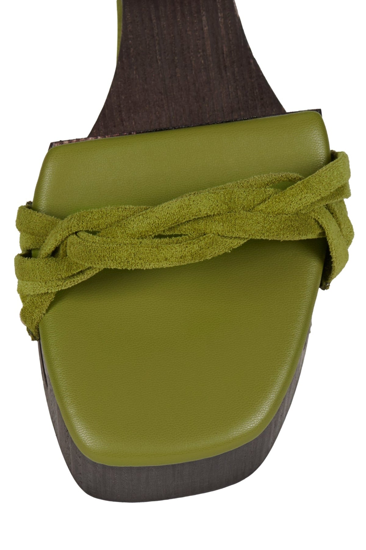 MAZES Jeffrey Campbell Platform Sandal Chartreuse Suede Brown