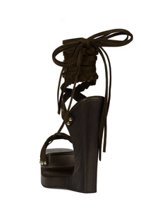 MAZES Jeffrey Campbell Platform Sandal Brown Suede Brown