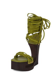 MAZES Jeffrey Campbell Platform Sandal Chartreuse Suede Brown
_hover