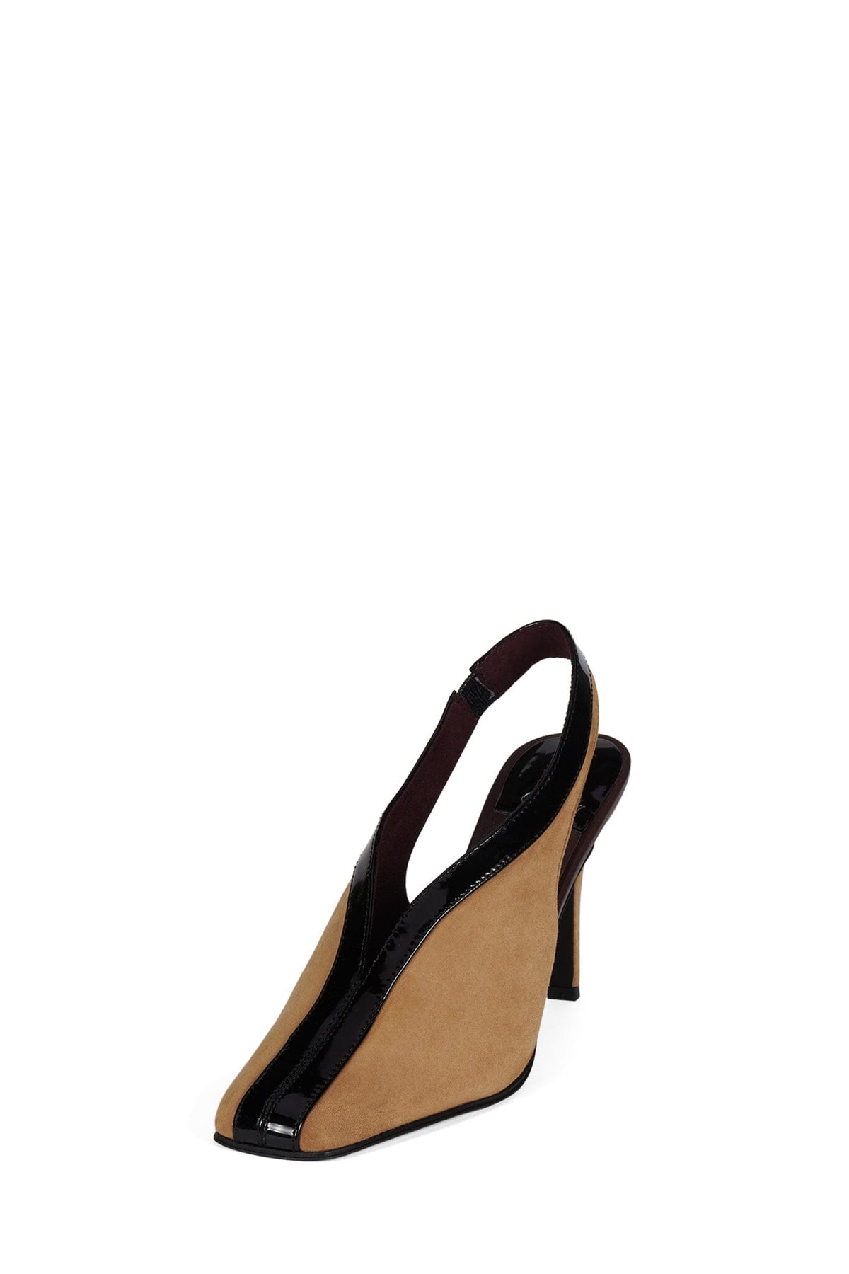 MEANS Jeffrey Campbell Heeled Sandal Beige Suede Black Combo _hover