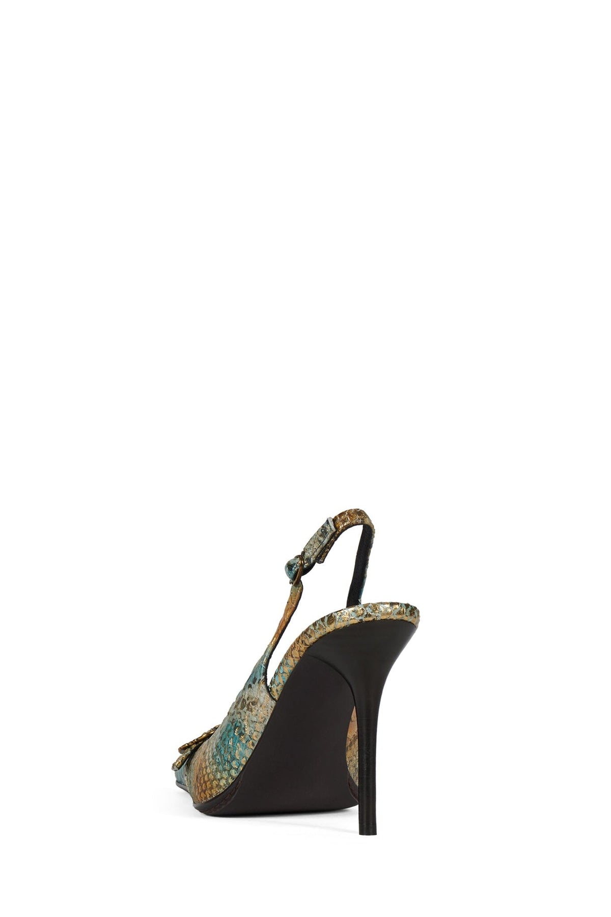 MEMENTO Slingback Heel Blue Multi Snake