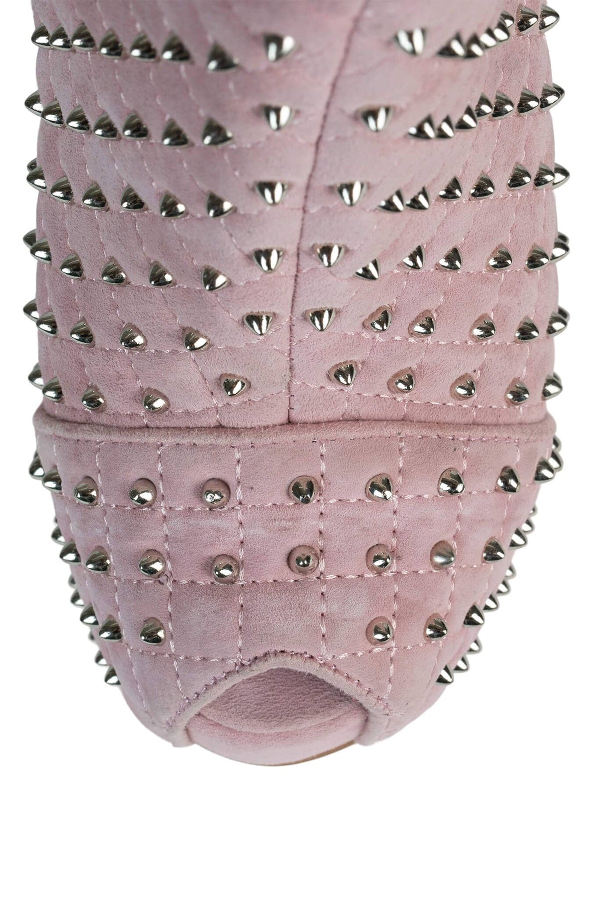 MIDNITE-Q Jeffrey Campbell Wedge Platforms Pink Suede Silver