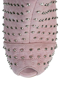 MIDNITE-Q Jeffrey Campbell Wedge Platforms Pink Suede Silver