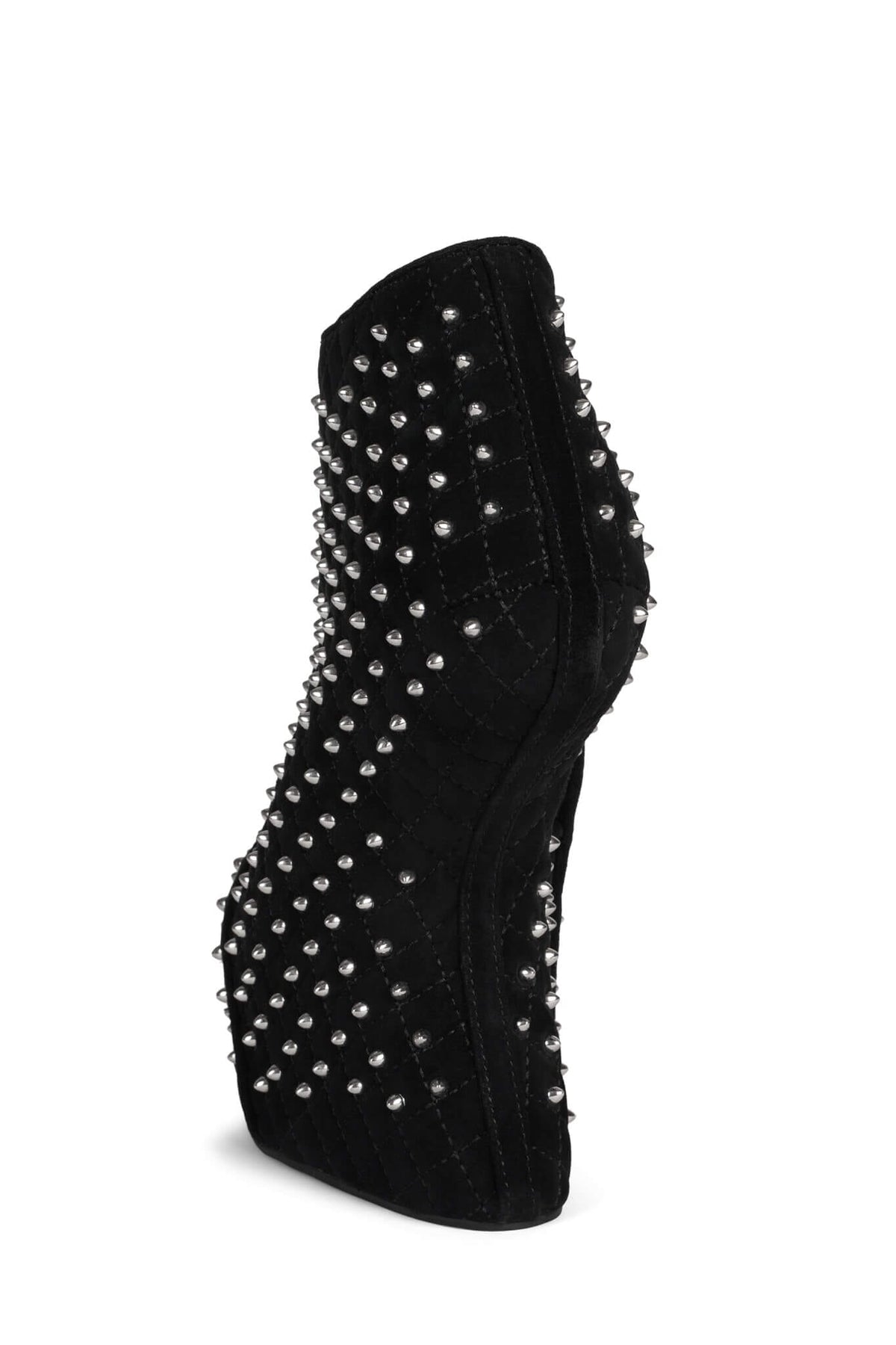 MIDNITE-Q Jeffrey Campbell Wedge Platforms Black Suede Silver