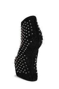 MIDNITE-Q Jeffrey Campbell Wedge Platforms Black Suede Silver